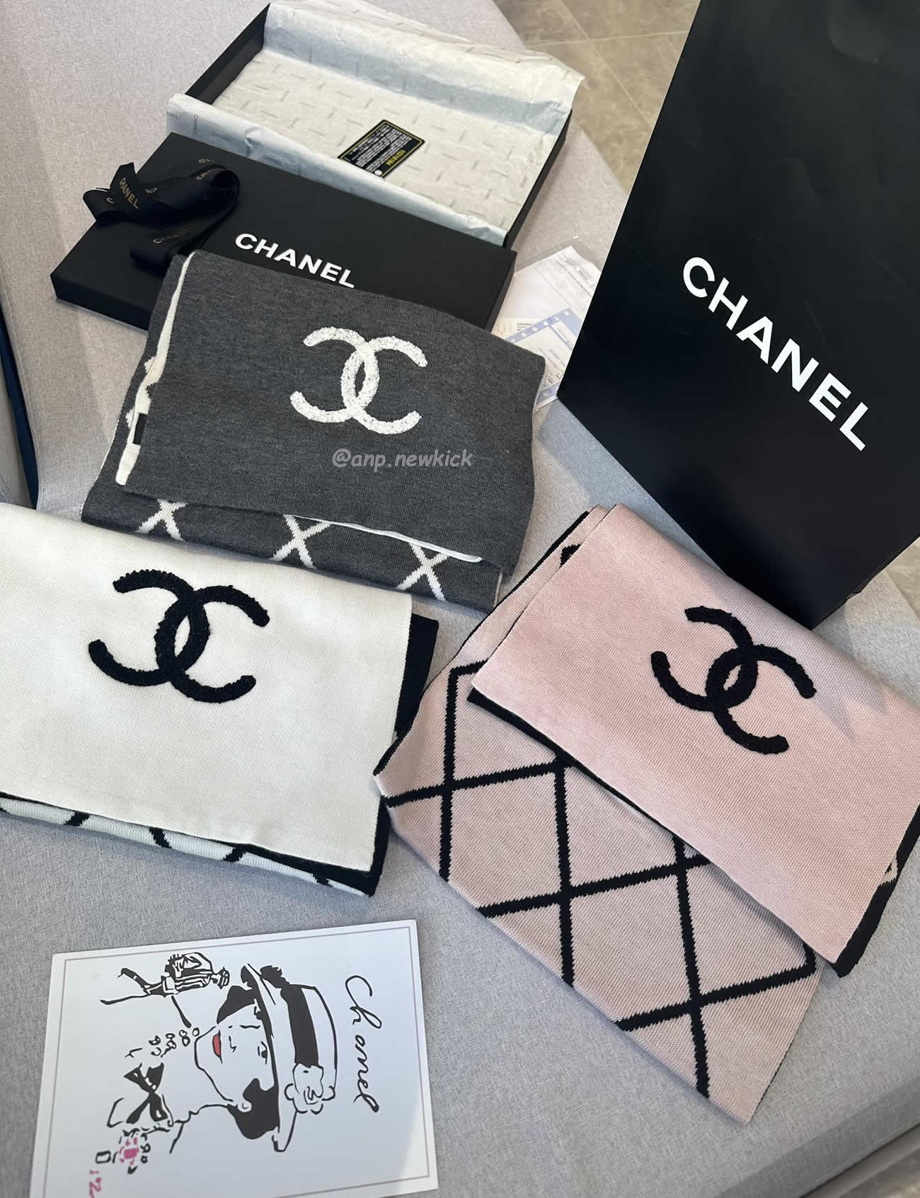 Chanel 2024 New 24b Cashmere Knitted Scarf 30x180cm (9) - newkick.cc